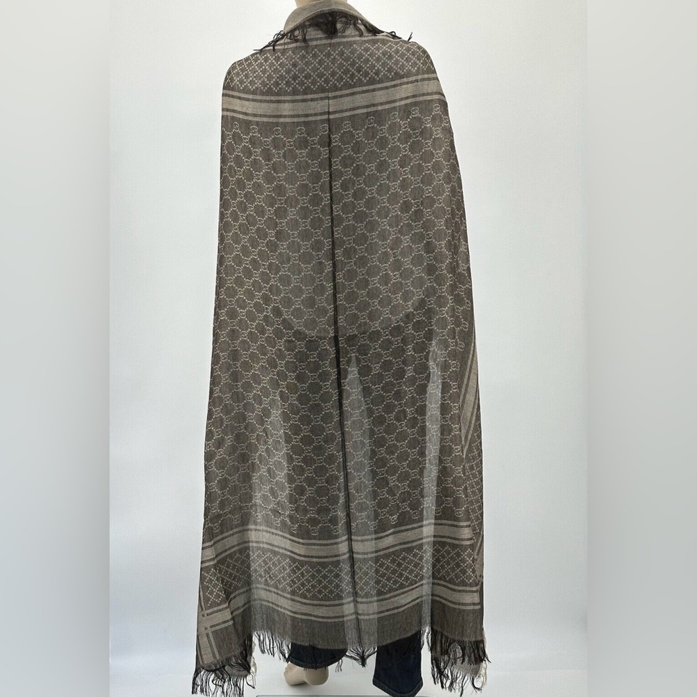 New Gucci GG Guccissima Monogram Scarf in Brown - Picture 10 of 10